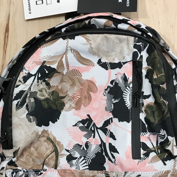 Converse Pink Floral & Olive Green Backpack - Picture 5 of 8